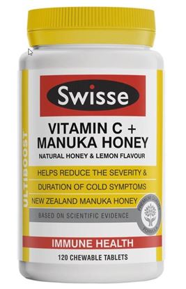 Picture of Swisse Ultiboost Vitamin C + Manuka Honey 120 Tablets