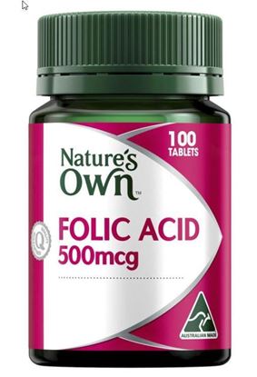 Picture of Nature's Own Folic Acid 500mcg 100 Tablets