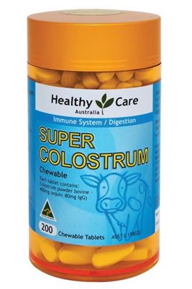Picture of Healthy Care Super Colostrum 400mg 200 Chewable Tablets