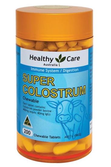 Picture of Healthy Care Super Colostrum 400mg 200 Chewable Tablets