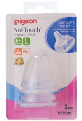 Picture of Pigeon SofTouch Peristaltic Plus Teat 2 Pack