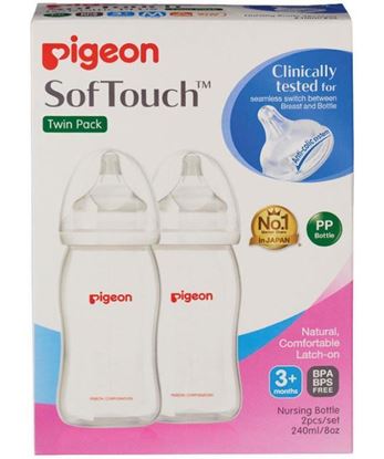 Picture of Pigeon SofTouch Peristaltic Plus PP Bottle 240ml Twin Pack