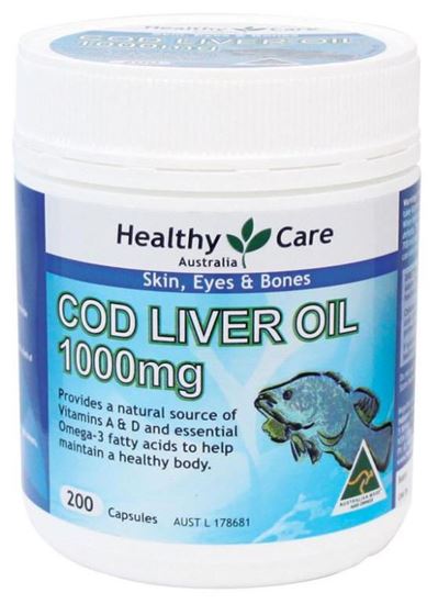 Picture of Healthy Care Cod Liver Oil 1000mg 200 Softgel Capsules