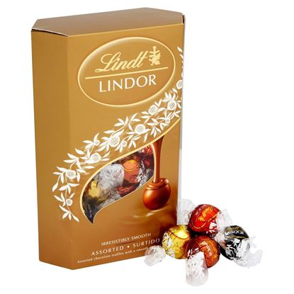 Picture of Lindt Lindor Chocolate Balls Cornet Assorted 337g box