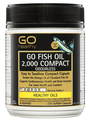 Picture of GO Healthy Fish Oil 2000 Compact Odourless 230 Softgel Capsules